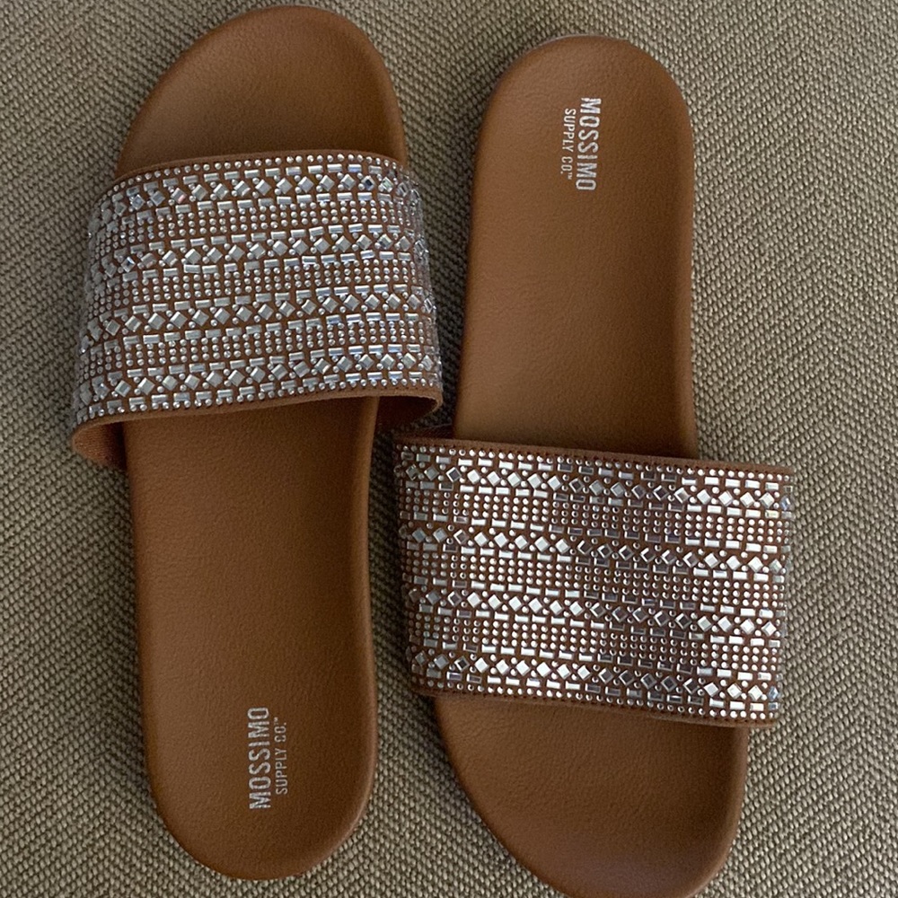 Embellished pool slides.